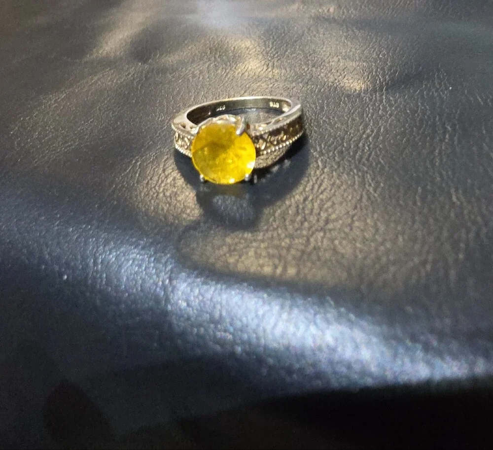 Gold 925 Citrine Cocktail Ring - Women Jewelry